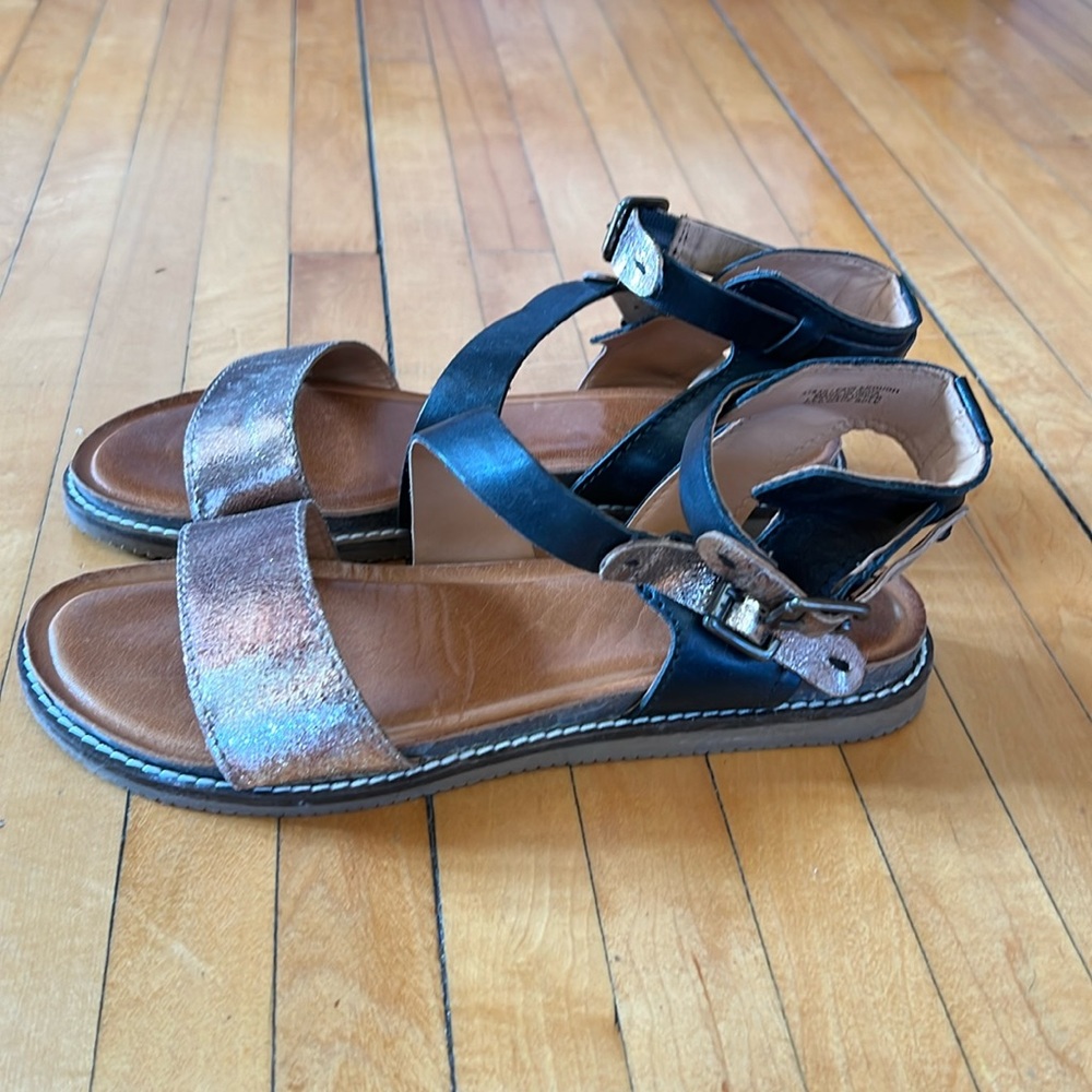 Diba True Sandals, size 8, black/tan/copper